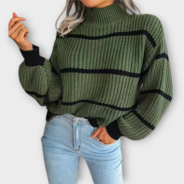 Chavala | Striped Roll Neck Jumper